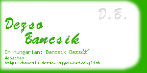 dezso bancsik business card